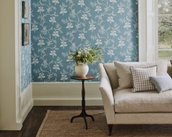 Bellflower Wallpaper - Aqua - Colefax & Fowler - 07127/03