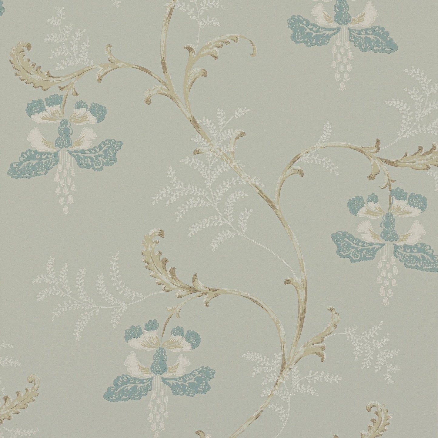 Bellflower Wallpaper - Aqua - Colefax & Fowler - 07127/03
