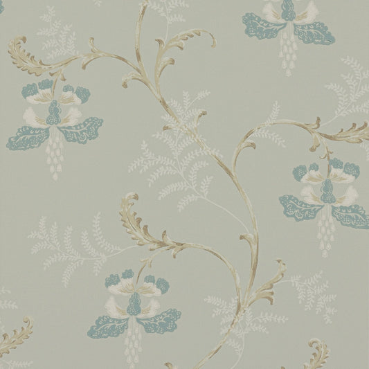 Bellflower Wallpaper - Aqua - Colefax & Fowler - 07127/03