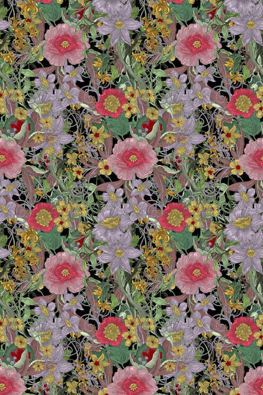 Berkeley Blooms Wallpaper - Midnight - Timorous Beasties - DWN/BERK/ENW/01 - Premier Wallcovering
