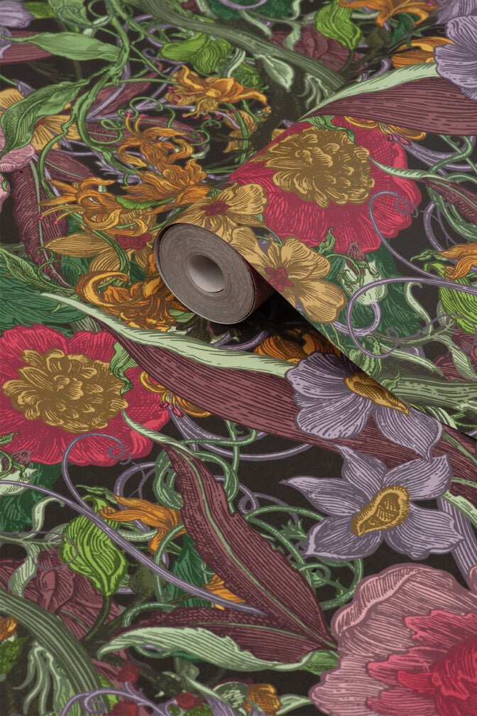 Berkeley Blooms Wallpaper - Midnight - Timorous Beasties - DWN/BERK/ENW/01 - Premier Wallcovering