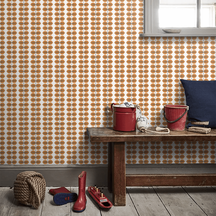 Bersa Wallpaper - Orange - Boråstapeter - 1754 - Premier Wallcovering