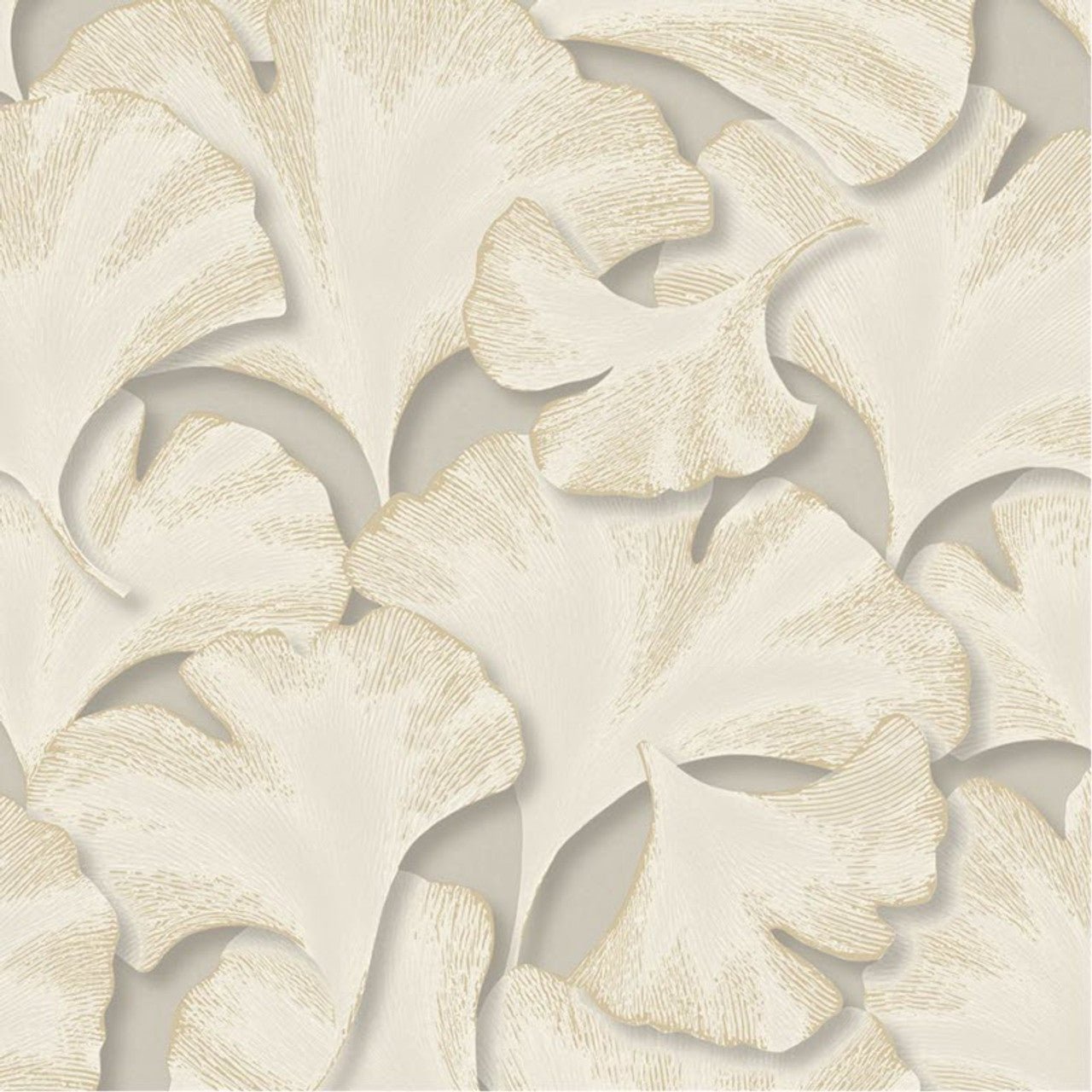Biloba Ginkgo Wallpaper - Taupe - Casadeco - 86241429 - Premier Wallcovering