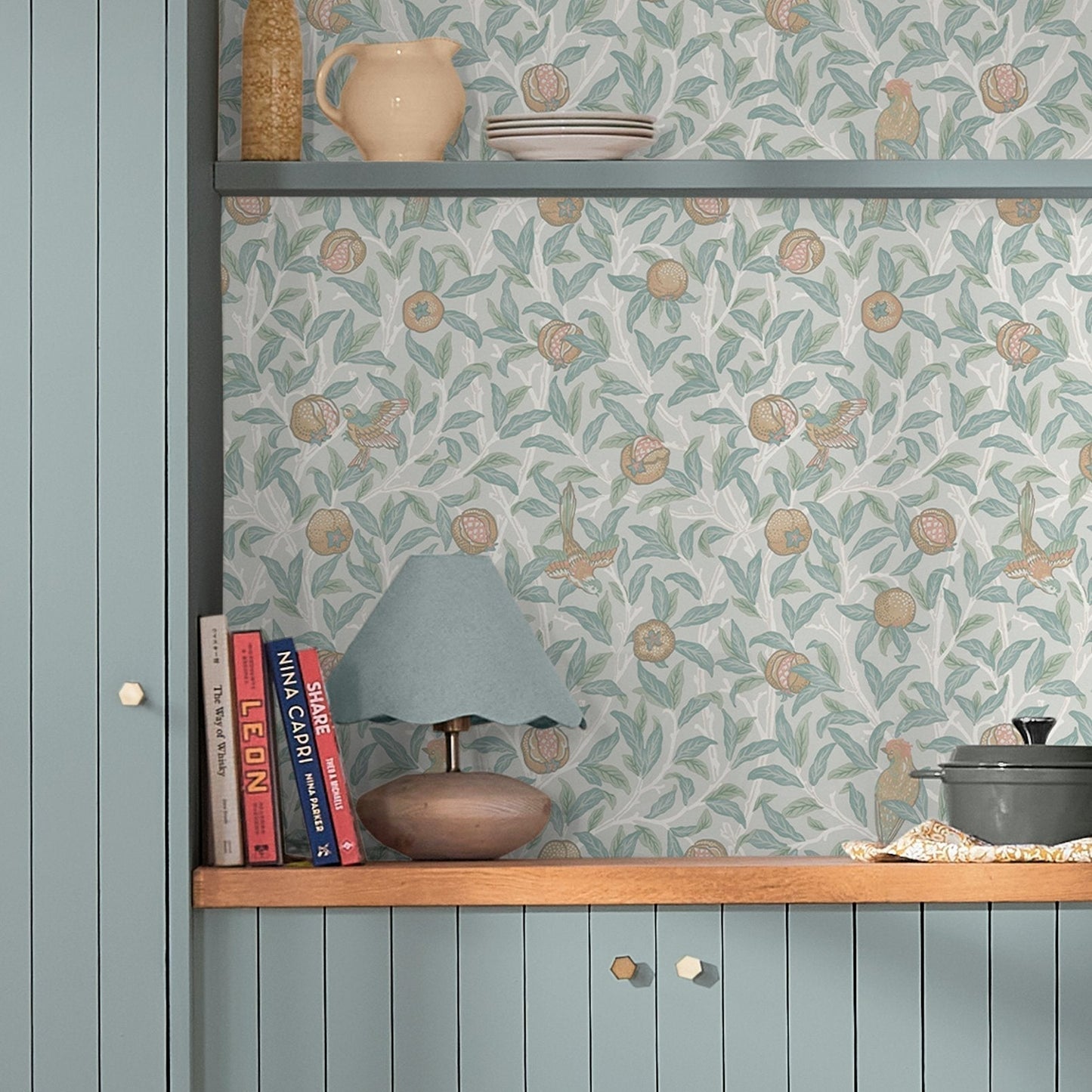 Bird & Pomegranate Wallpaper - Duck Egg - 124261 - William Morris AH - Premier Wallcovering