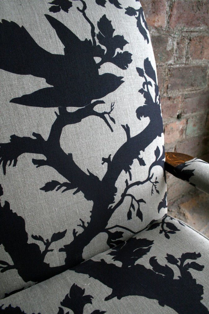 Birdbranch Fabric - Black - Timorous Beasties - BB/1614/02 - Premier Wallcovering