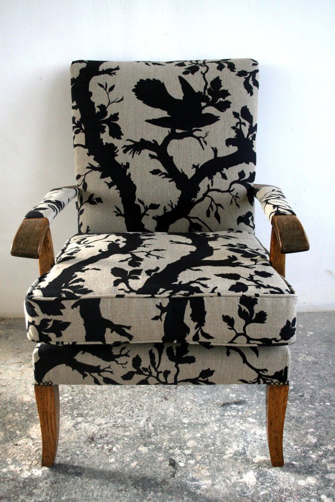 Birdbranch Fabric - Black - Timorous Beasties - BB/1614/02 - Premier Wallcovering