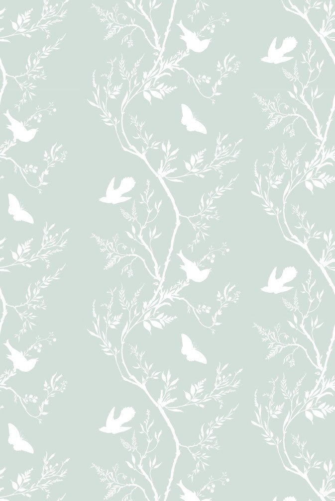 Birdbranch Stripe Wallpaper - White on Mitchell - Timorous Beasties - EX/BBS/5001/04 - Premier Wallcovering