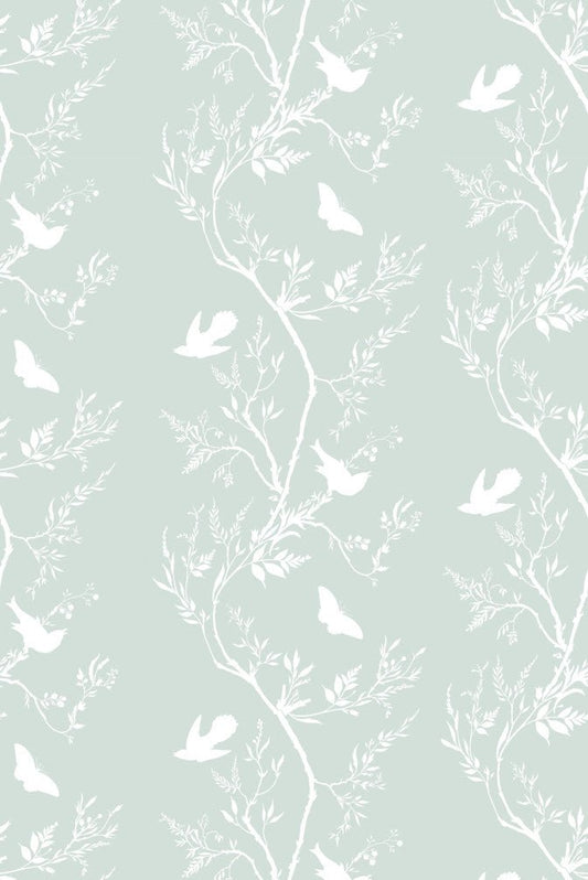 Birdbranch Stripe Wallpaper - White on Mitchell - Timorous Beasties - EX/BBS/5001/04 - Premier Wallcovering