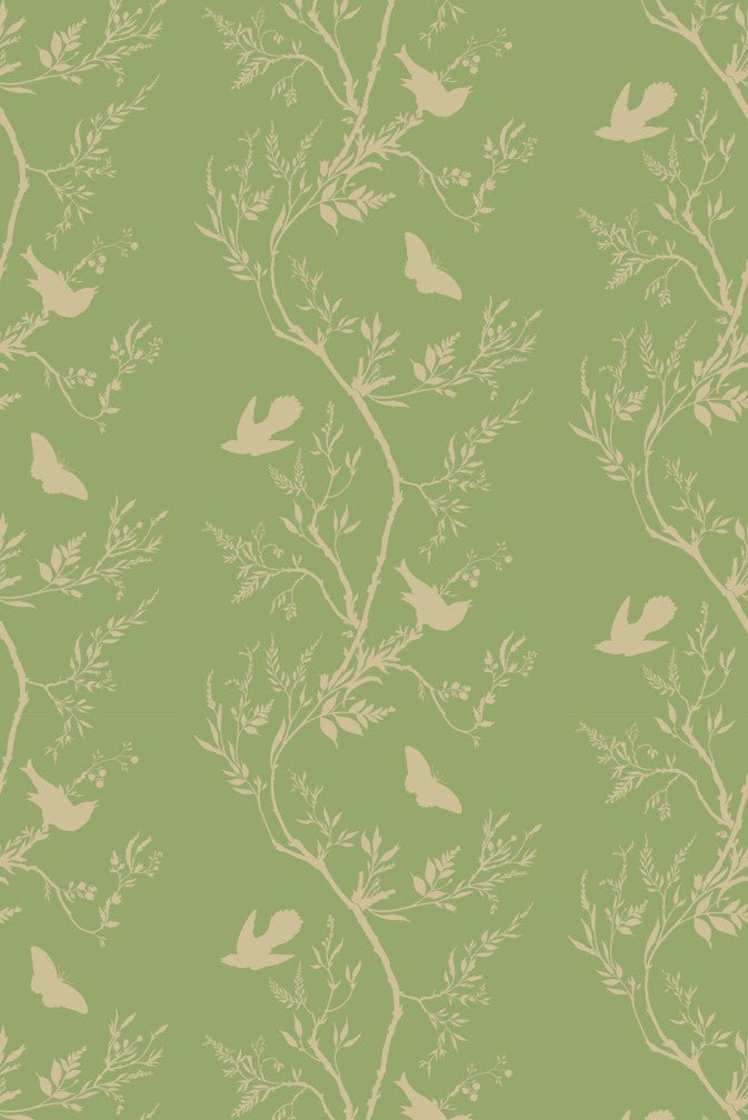 Birdbranch Stripe Wallpaper - Gold Pearl on Kingsburgh - Timorous Beasties - EX/BBS/5002/08 - Premier Wallcovering