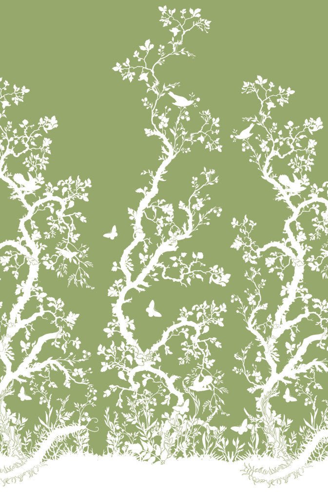 Birdbranch Wallpaper Panels - White on Kingsburgh - Timorous Beasties - EX/BIRD/5002/06 - Premier Wallcovering