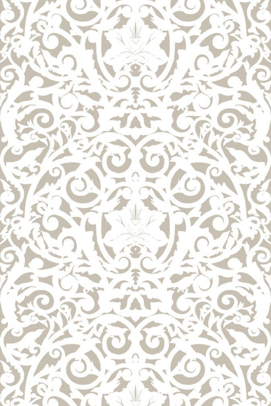Birdcage Fabric - White - Timorous Beasties - BRC/1614/01 - Premier Wallcovering