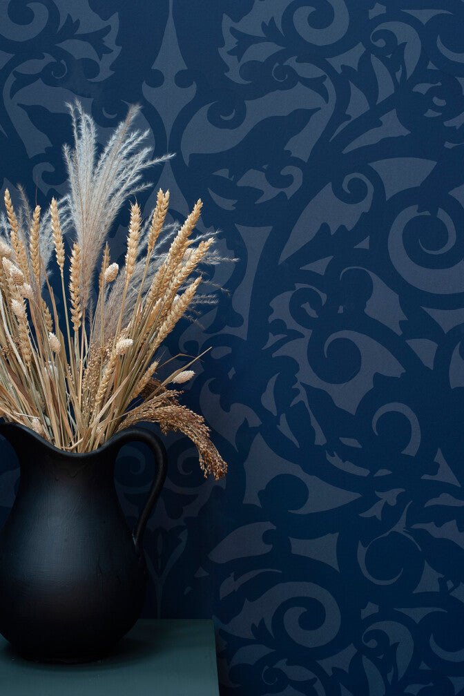 Birdcage Superwide Wallpaper - Blue on Navy - Timorous Beasties - SWP/BRC/08 - Premier Wallcovering