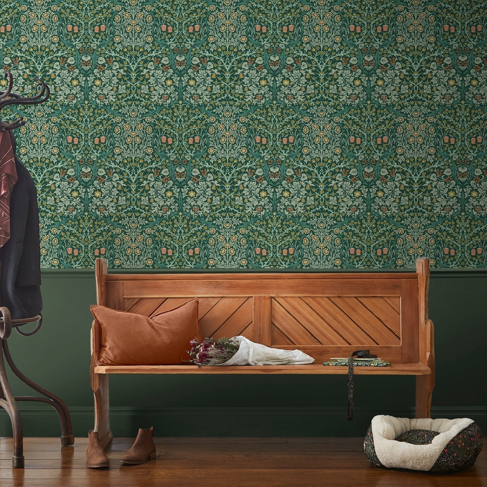 Blackthorn Wallpaper - Deep Green - 124252 - William Morris AH - Premier Wallcovering