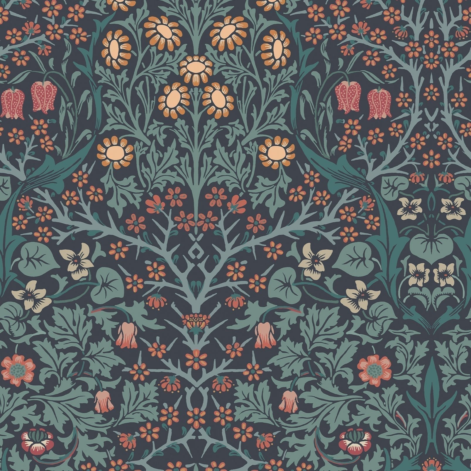 Blackthorn Wallpaper - Navy - 124251 - William Morris AH - Premier Wallcovering