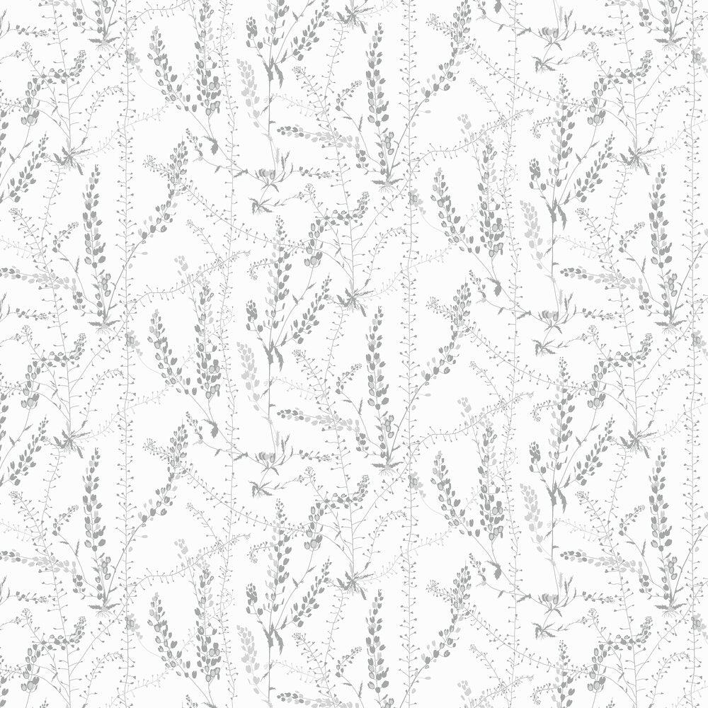 Bladranker Wallpaper - Silver - Boråstapeter - 1786 - Premier Wallcovering