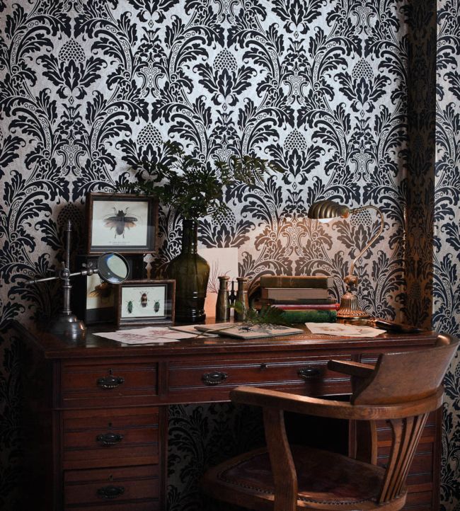 Blake Wallpaper - Metallic Gold on Teal - 94/6031 - Cole & Son - Premier Wallcovering