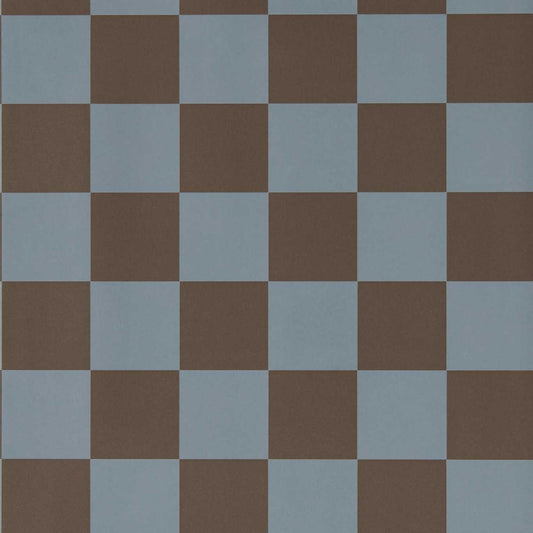 Blenets Check Wallpaper - Atlantic/Chocolate - HHHW113168 - Harlequin - Premier Wallcovering
