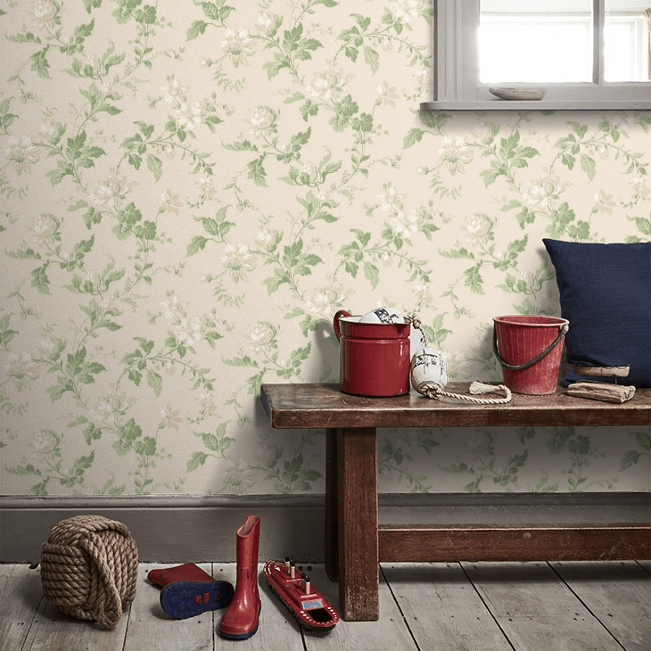 Blomslinga Wallpaper - Cream - Boråstapeter - 4519 - Premier Wallcovering