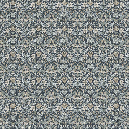 Blomsterfrojd Wallpaper - Midnight Blue - Boråstapeter - 3292 - Premier Wallcovering