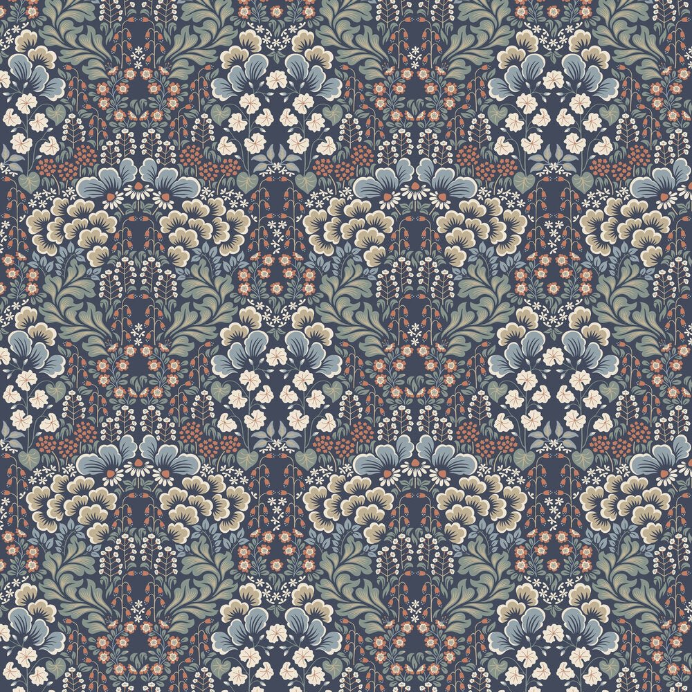 Blomstervall Wallpaper - Multi / Dark - Boråstapeter - 2097 - Premier Wallcovering