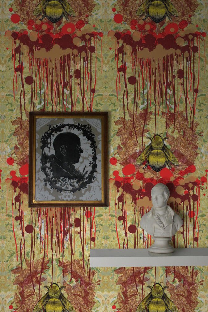 Bloody Empire Wallpaper - Green - Timorous Beasties - TB/BEM/PRL/03 - Premier Wallcovering