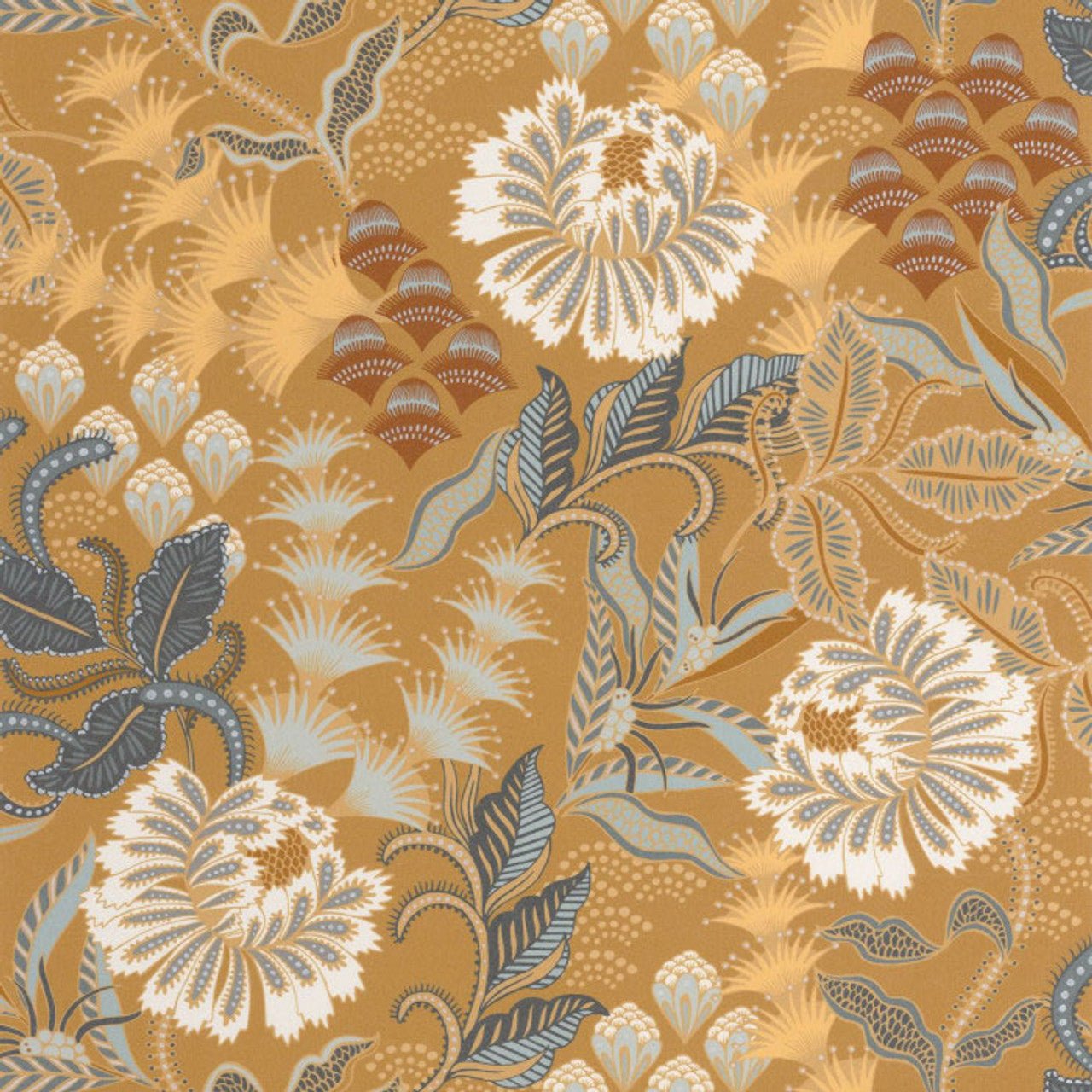 Bloomsbury Derby Wallpaper - Jaune Curry - Casadeco - 89282248 - Premier Wallcovering