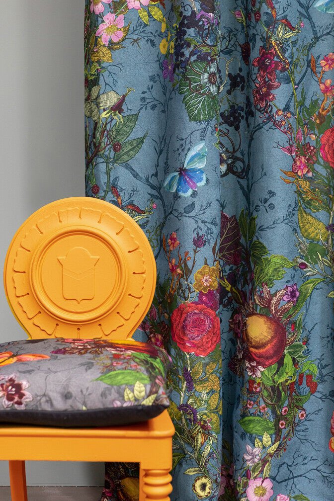 Bloomsbury Garden Fabric - Teal - Timorous Beasties - DIGI/BLM/3062/02 - Premier Wallcovering