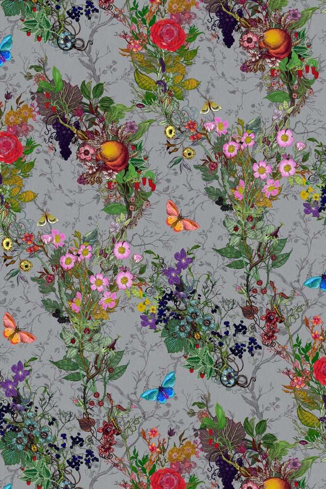 Bloomsbury Garden Wallpaper - Gainsboro - Timorous Beasties - BTN/BLM/TXMT/08 - Premier Wallcovering
