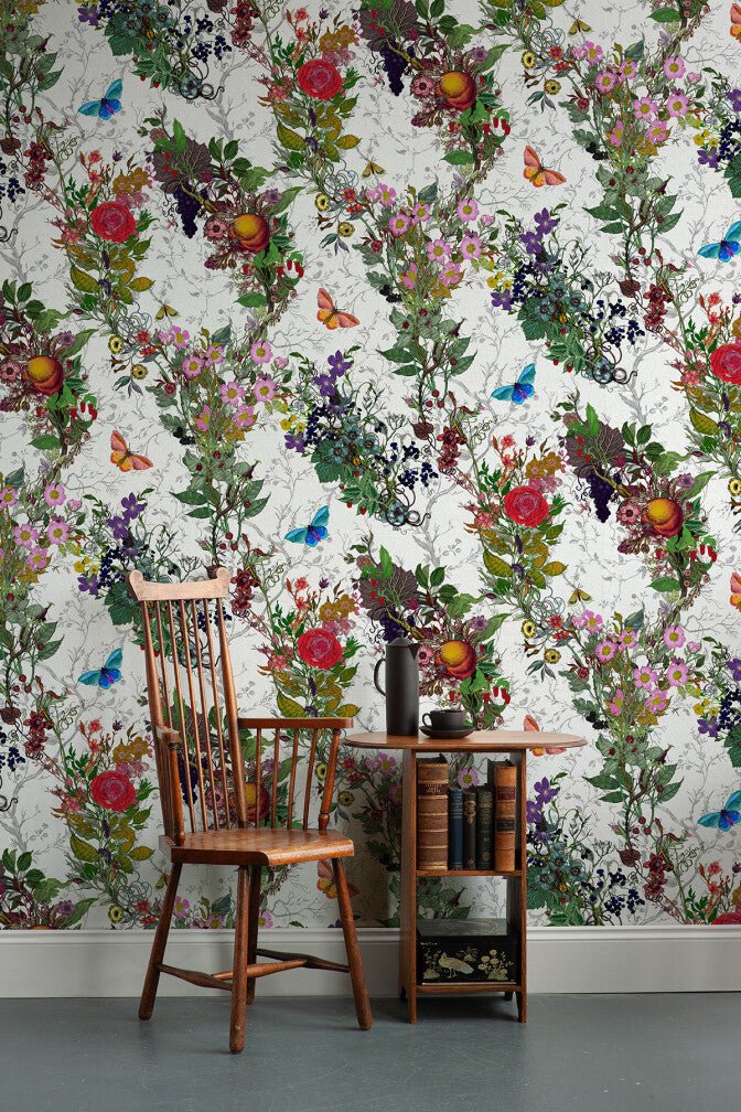 Bloomsbury Garden Wallpaper - Alabaster - Timorous Beasties - BTN/BLM/TXMT/01 - Premier Wallcovering