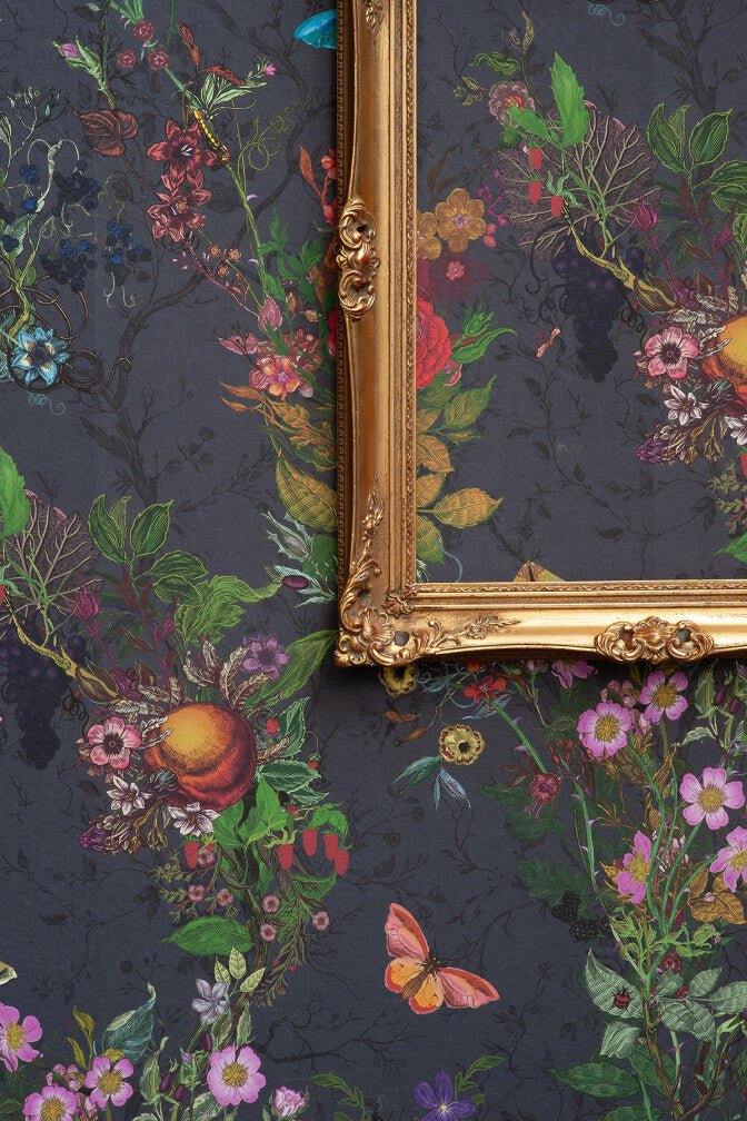 Bloomsbury Garden Wallpaper - Blackberry - Timorous Beasties - BTN/BLM/TXMT/03 - Premier Wallcovering