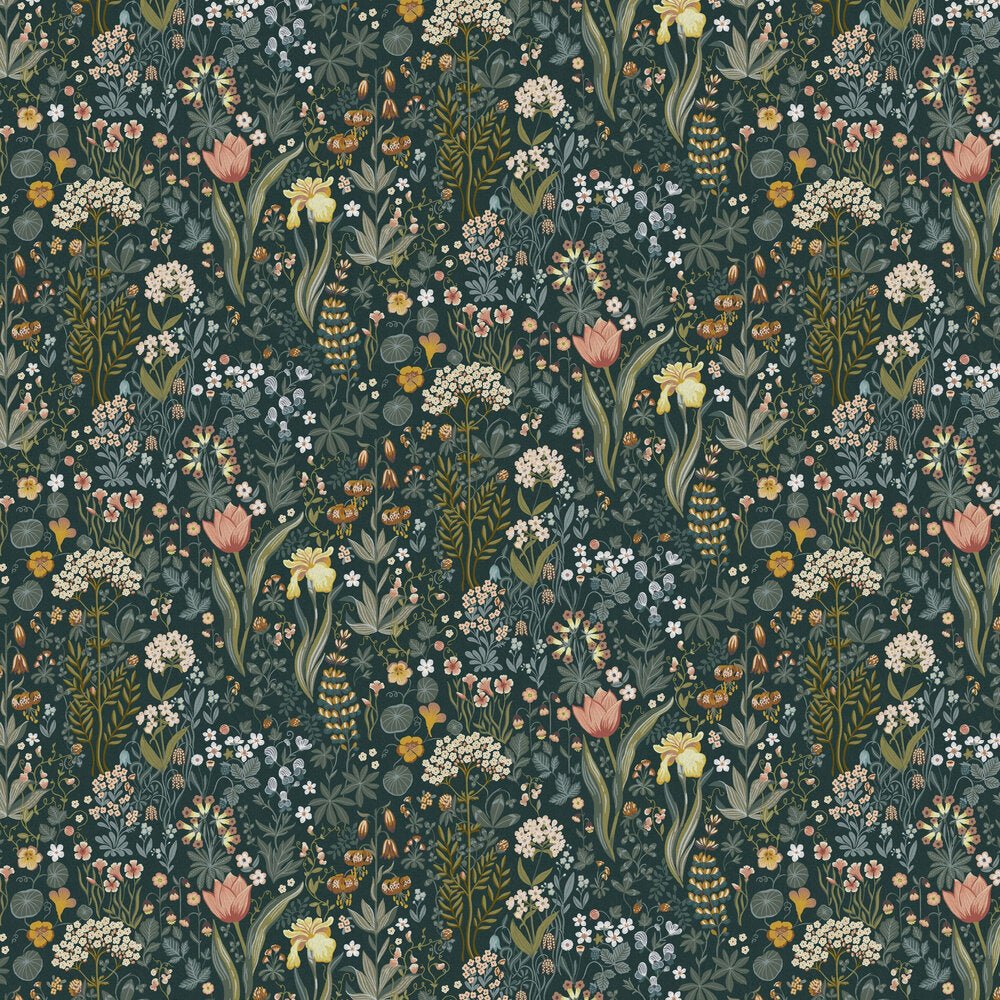Bloomsterhav Wallpaper - Ink / Multi - Boråstapeter - 2055 - Premier Wallcovering