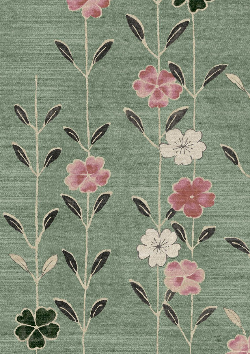Blossom Wallpaper - Peony Jade - Lewis & Wood - Premier Wallcovering