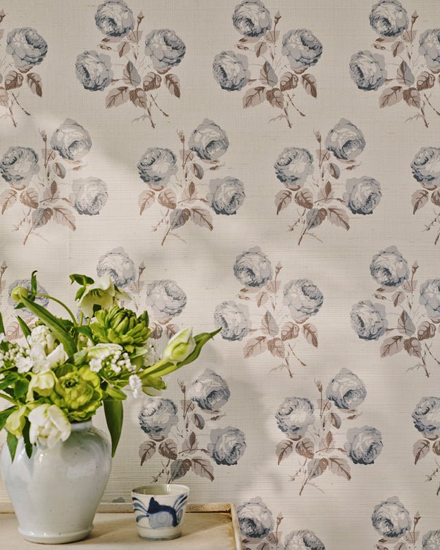 Bowood Sisal Wallpaper - Blue/Grey - Colefax & Fowler - W7028-01