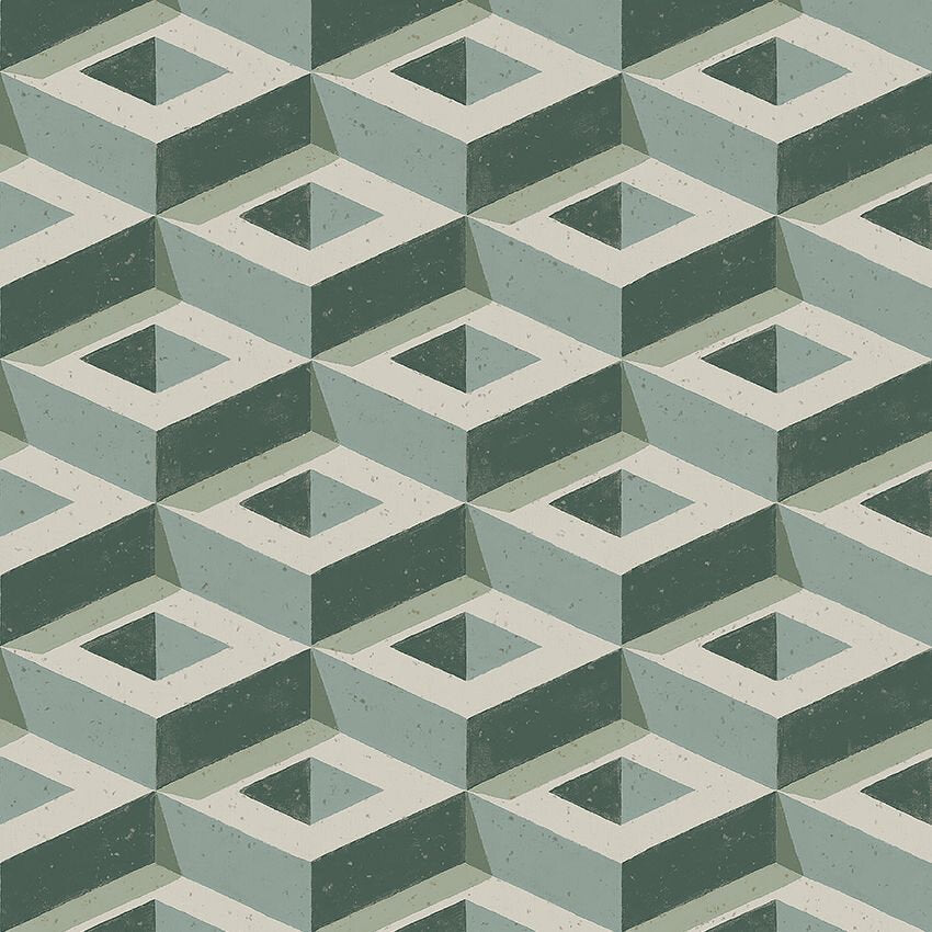 Boxes Wall Mural - Teal - Boråstapeter - 2281 - Premier Wallcovering