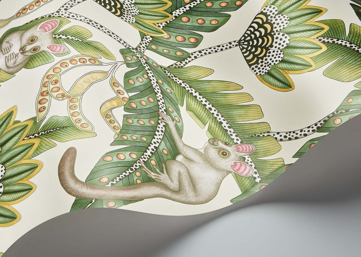 Bush Baby Wallpaper - Sage & Chartreuse on Parchment - 119/7035 - Cole & Son - Premier Wallcovering