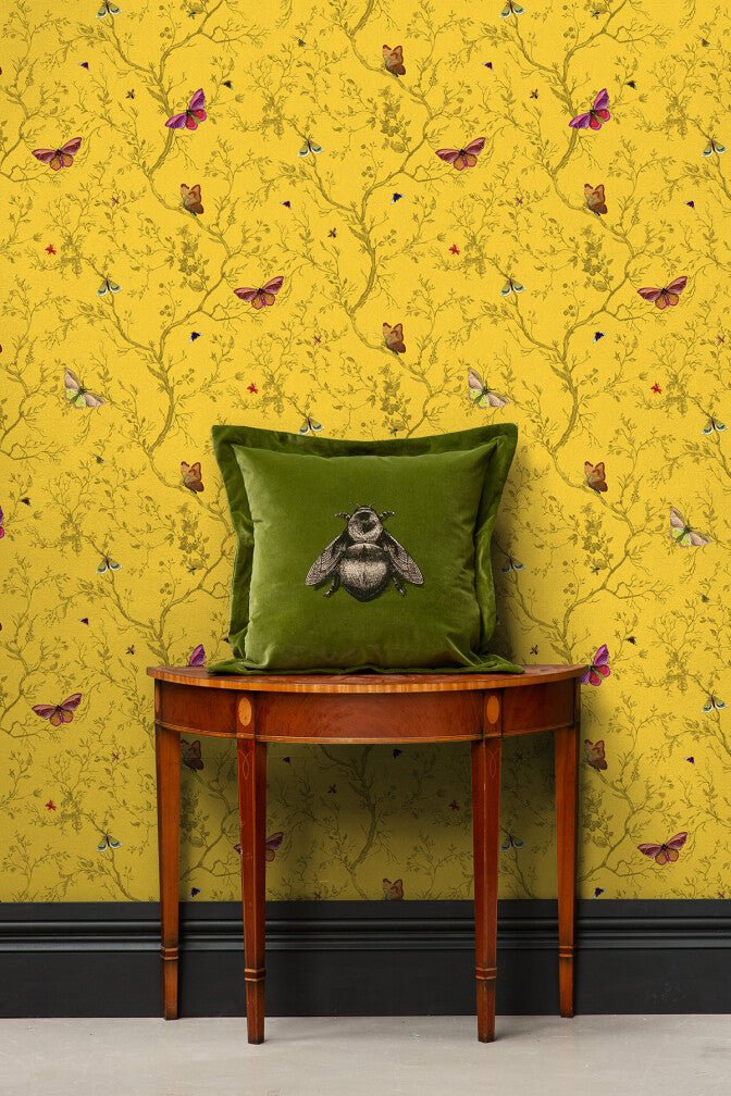 Butterflies Wallpaper - Cadmium - Timorous Beasties - BTN/BFL/TXMT/04 - Premier Wallcovering