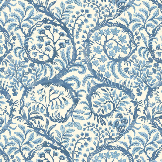 Butterrow Wallpaper - Bright Blue and White - Josephine Munsey - JMW-103131 - Premier Wallcovering