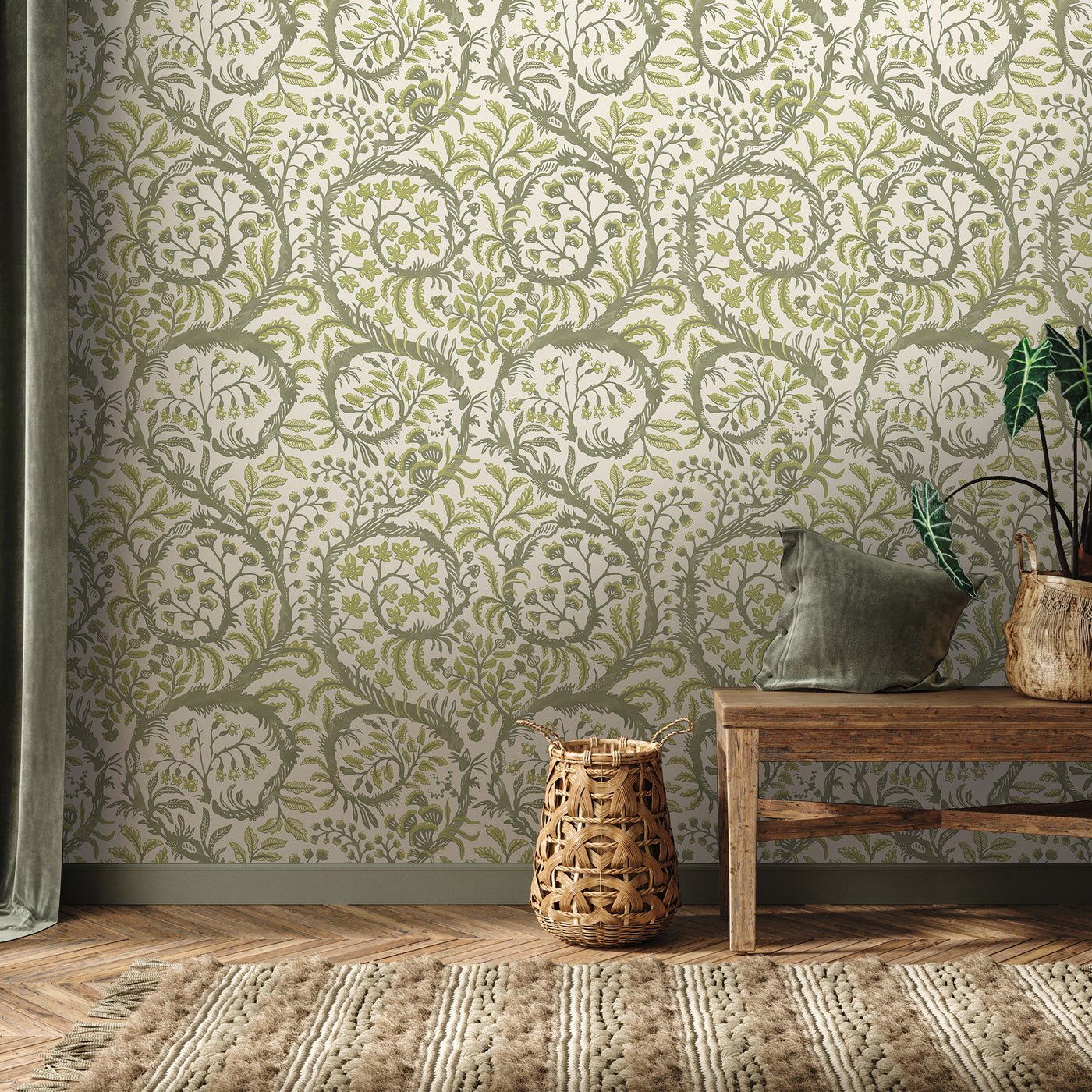 Butterrow Wallpaper - Green - Josephine Munsey - JMW-103121 - Premier Wallcovering