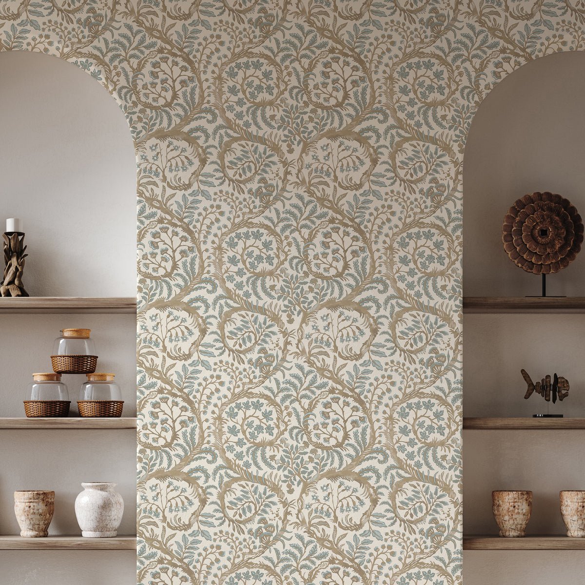 Butterrow Wallpaper - Soft Blue and Brown - Josephine Munsey - JMW-103101 - Premier Wallcovering
