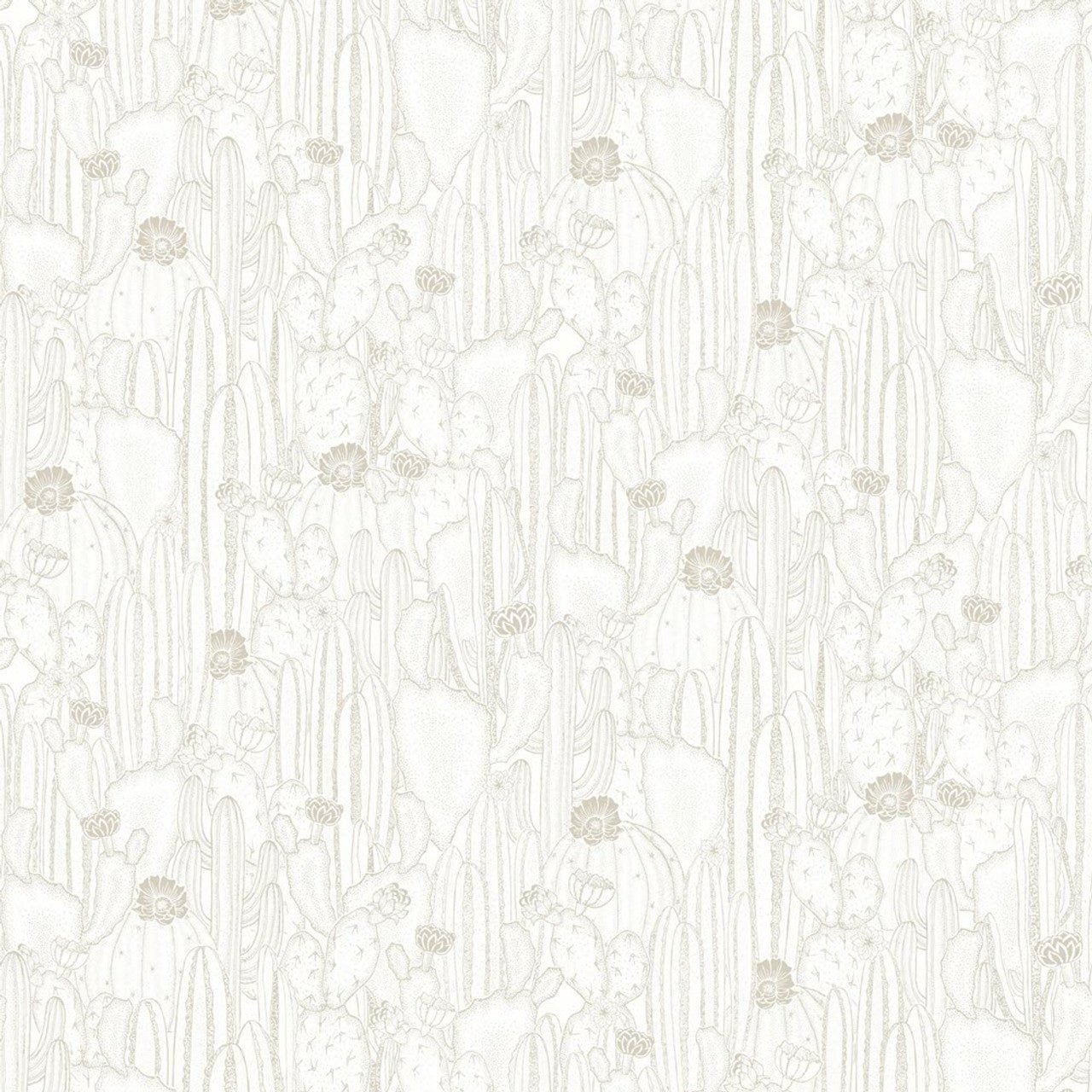 Cactaceae Botanica Wallpaper - Jaune Curry - Casadeco - 85922376 - Premier Wallcovering