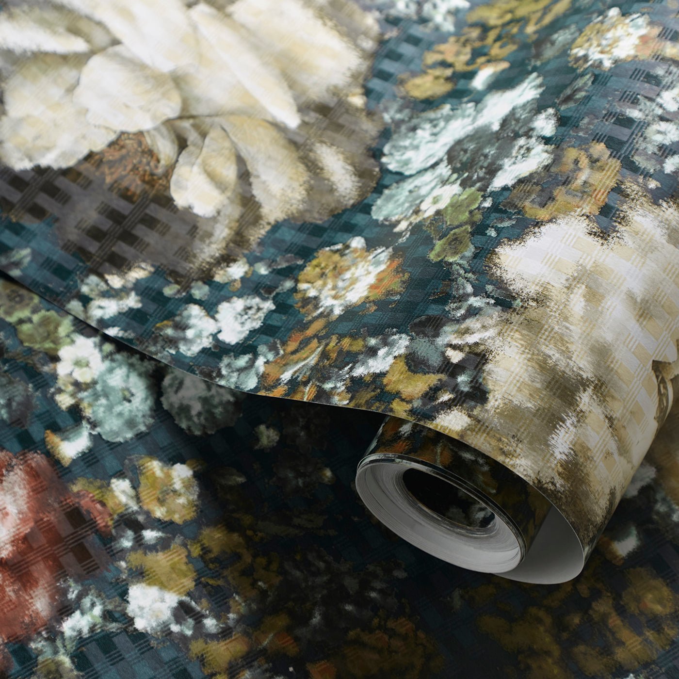 Camile Wallpaper - Teal/Spice - Clarke & Clarke - W0148/03 - Premier Wallcovering