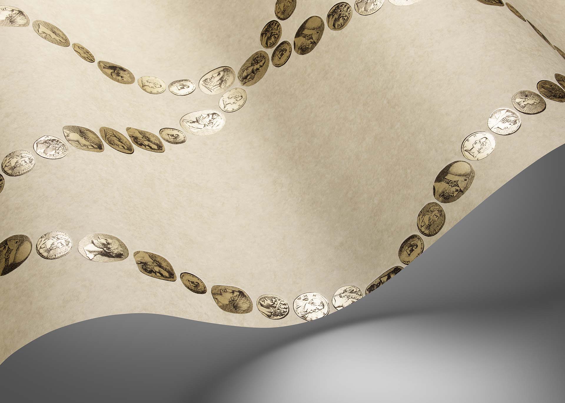 Cammei Wallpaper - Soft Gold on Stone - 123/4019 - Cole & Son - Premier Wallcovering