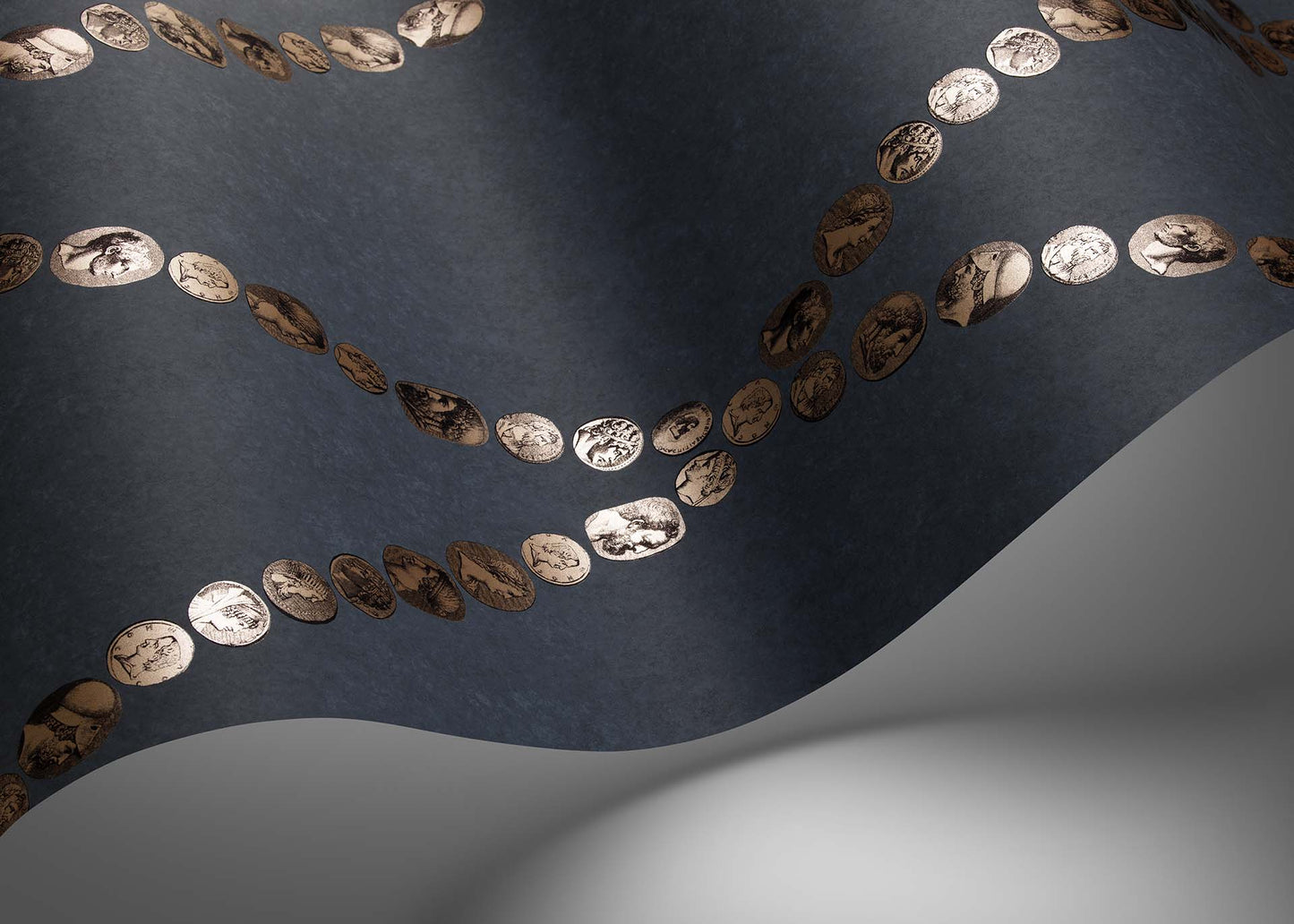 Cammei Wallpaper - Slate & Rose Gold - 123/4020 - Cole & Son - Premier Wallcovering