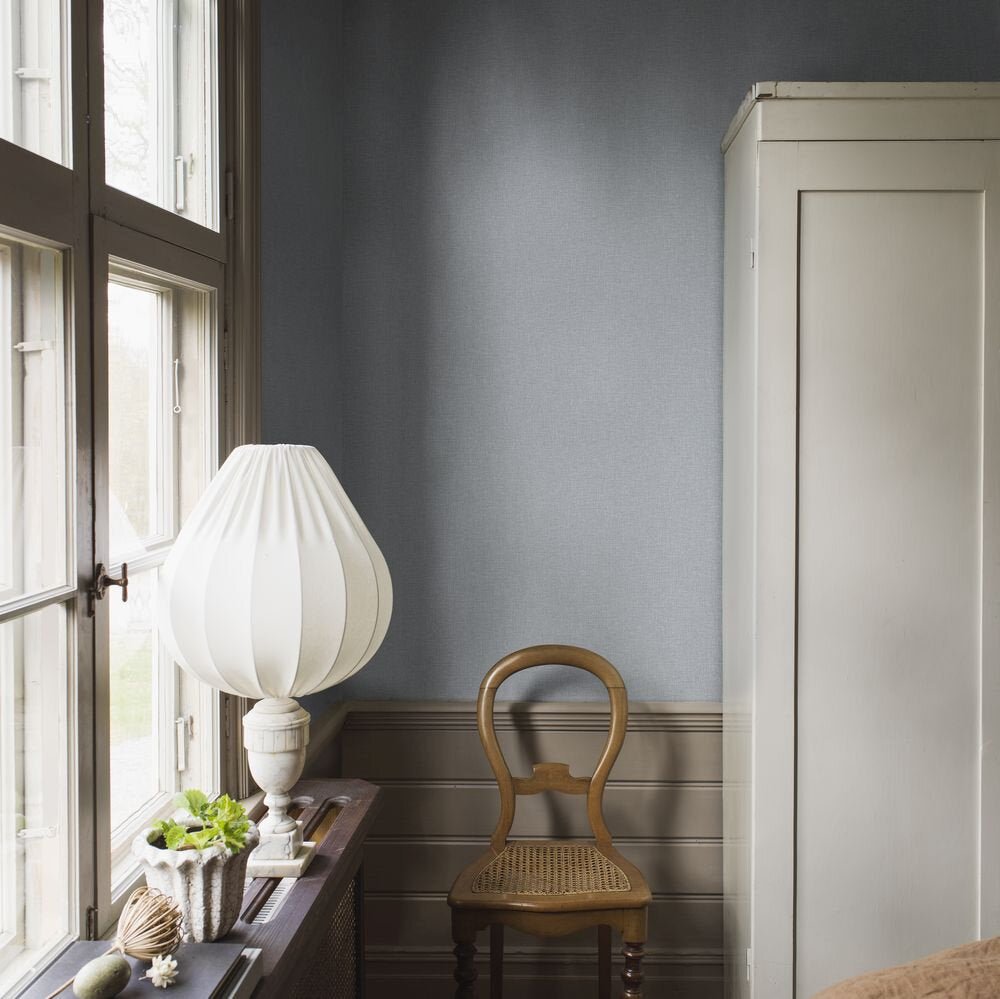 Canvas Wallpaper - Blue - Boråstapeter - 6133 - Premier Wallcovering