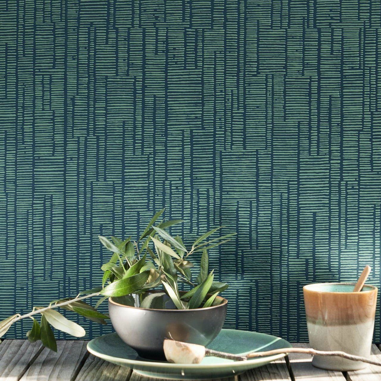 Capri Mediterranee Wallpaper - Reglisse - Casadeco - 87449901 - Premier Wallcovering