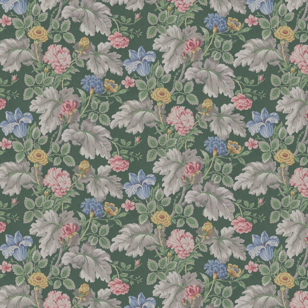 Carnation Garden Wallpaper - Green - Boråstapeter - 4834 - Premier Wallcovering