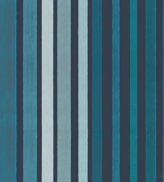 Carousel Stripe Wallpaper - Petrol on Ink - 110/9042 - Cole & Son - Premier Wallcovering