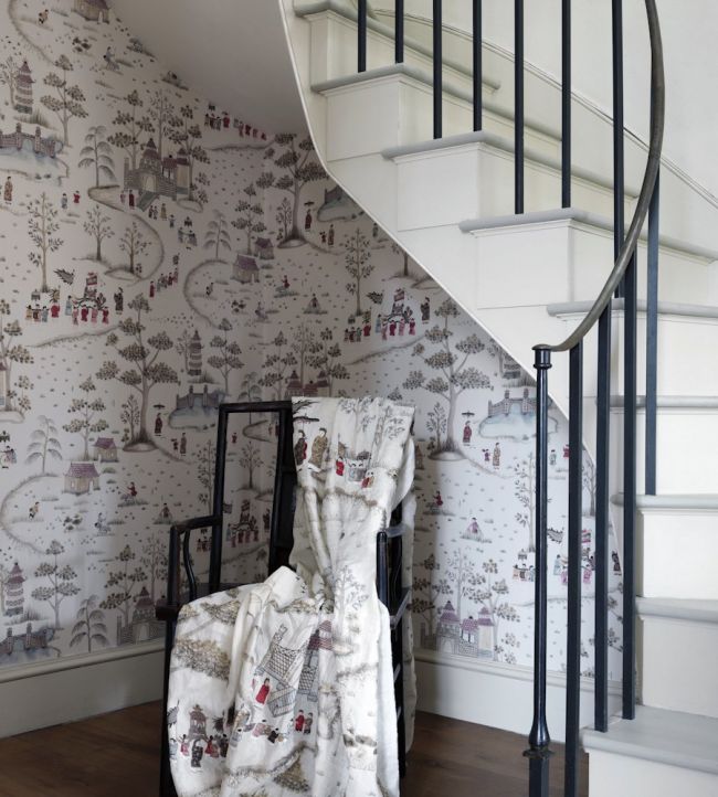 Cathay Parade Wallpaper - Brown/Gold/Red - Nina Campbell - NCW4180 - 02 - Premier Wallcovering