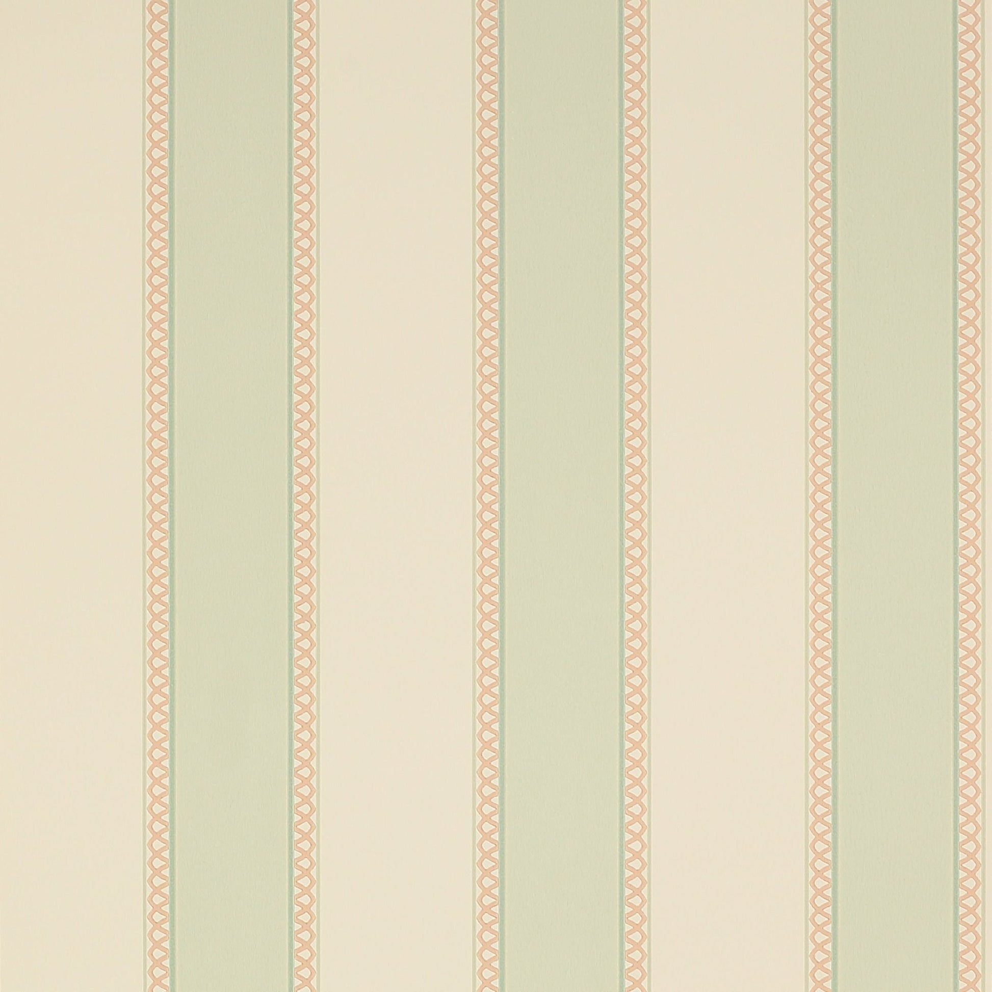 Chartworth Stripe Wallpaper - Aqua/Pink - Colefax & Fowler - 07139/07