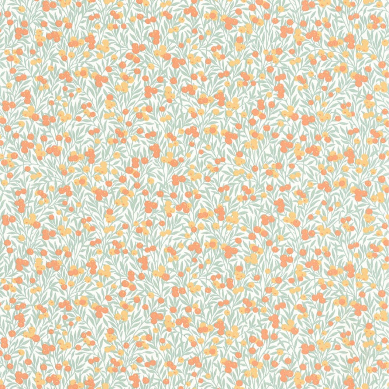Cherry Flower Market Wallpaper - Blanc / Corail - Casadeco - 89223333 - Premier Wallcovering